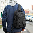 Рюкзак Prime чорний тканинний міский з гаманцем на карабіні на 21 літра, фото 4