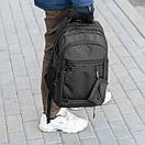 Рюкзак Prime чорний тканинний міский з гаманцем на карабіні на 21 літра, фото 8