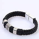Браслет чоловічий шкіряний Rock Strong Black, фото 2