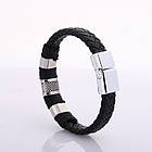 Браслет чоловічий шкіряний Rock Strong Black, фото 6