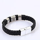 Браслет чоловічий шкіряний Rock Strong Black, фото 10