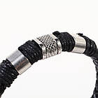 Браслет чоловічий шкіряний Rock Strong Black, фото 5