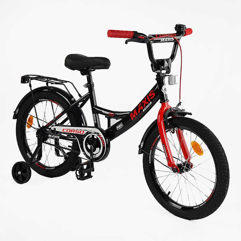 Дитячий двоколісний велосипед COPSO MAXIS CL-18639 18" дюймів, ручне гальмо, додаткові колеса,