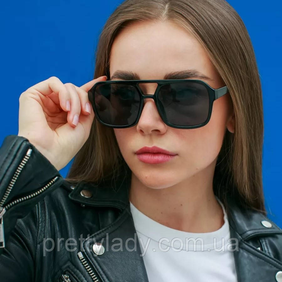 Сонцезахисні окуляри унісекс авіатор Daily чорні