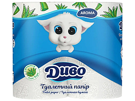 Туал. папір Обухів “Диво Арома” 2шар. 4рул/150 целюл. білий з ароматом Алоє Вєра