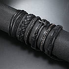 Браслет чоловічий шкіряний Indian Style 6 шт у наборі, фото 4