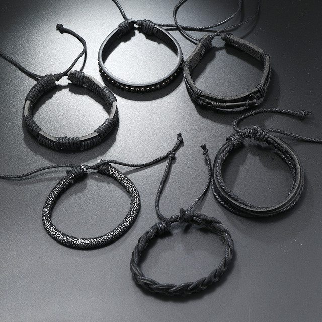 Браслет чоловічий шкіряний Indian Style 6 шт у наборі Браслет чоловічий шкіряний Indian Style 6 шт у наборі