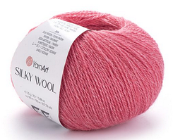 Пряжа Silky wool-332 корал