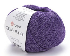 Пряжа Silky wool-334 фіолетовий