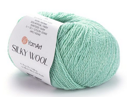 Пряжа Silky wool-340 м'ята