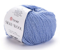 Пряжа Silky wool-343 блакитний