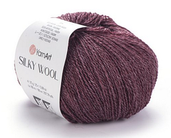 Пряжа Silky wool-344 бордо