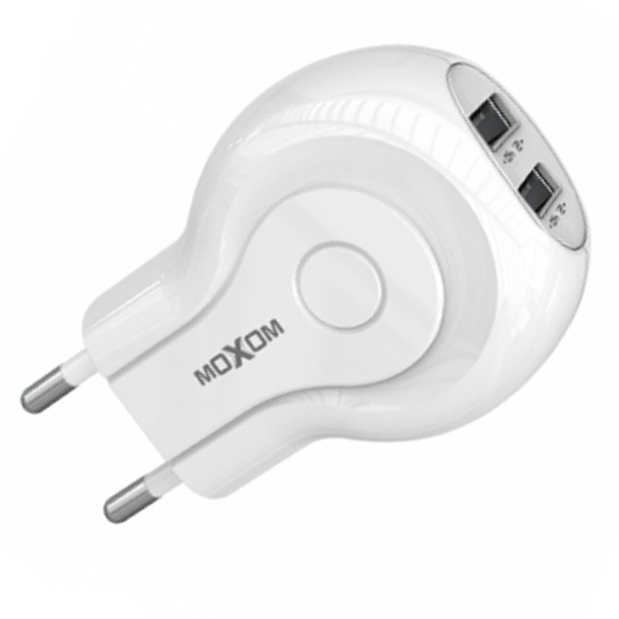 Мережевий зарядний пристрій MOXOM 2в1 micro 2USB/2.4A (MX-HC01) білий