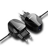 Мережевий зарядний пристрій MOXOM 2в1 micro cable+2USB/2.4A (MX-HC15) чорний, фото 3