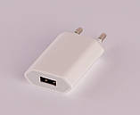 Мережевий зарядний пристрій USB 1.0А прямокутник білий, фото 3