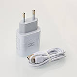 Мережевий зарядний пристрій DC 2в1 Lightning 2USB/2.4A (CA-D24) білий, фото 3
