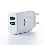 Мережевий зарядний пристрій DC 2в1 Lightning 2USB/2.4A (CA-D24) білий, фото 6