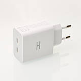 Мережевий зарядний пристрій DC 2в1 Type-C 2PD/35W Fast Charger (CA-D17) білий, фото 6