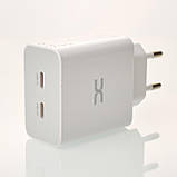 Мережевий зарядний пристрій DC 2в1 Type-C 2PD/35W Fast Charger (CA-D17) білий, фото 7