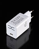 Мережевий зарядний пристрій DC 2в1 Type-C PD/65W (CA-F10) білий, фото 2