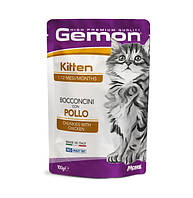 Вологий корм для кошенят Gemon Cat Kitten Мус з куркою, 100 гр 24 шт