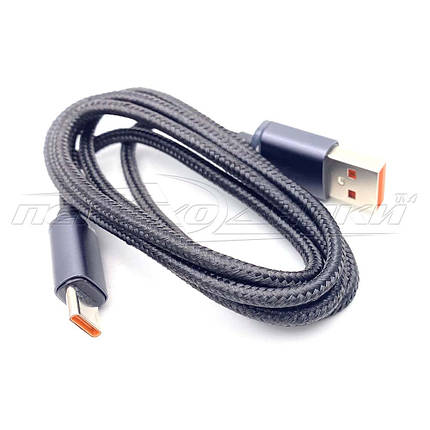 Кабель Type-C to USB 2.0, 120 Вт, чорний ( гарна якість ), ганчірка, 1 м, фото 1