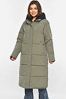 Зимова жіноча пуховикова куртка H&B 8325 XL, зеленого кольору, розміри XL, 2XL.