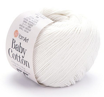 Пряжа Baby Cotton Yarnart-401 кремовий