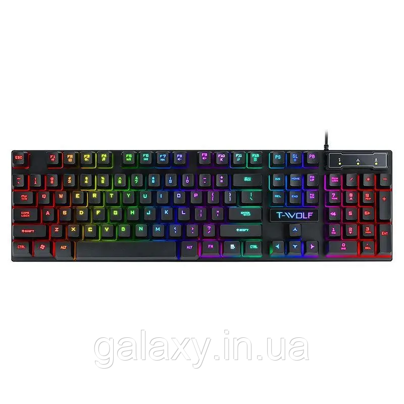 Клавіатура ігрова TWolf дротова з RGB підсвічуванням T20 BLACK, фото 1