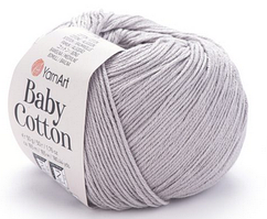 Пряжа Baby Cotton Yarnart-406 світло-сірий