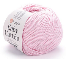 Пряжа Baby Cotton Yarnart-410 ніжно-рожевий