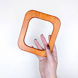 Дерев'яні ручки для сумки 14,8*13 см охра, пара, ручки на сумку, дерев'яні ручки для сумок