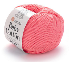 Пряжа Baby Cotton Yarnart-424 корал