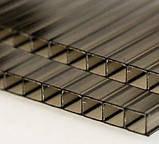 Полікарбонат стільниковий 8мм,  для даху, навісів, та огорожі, колір  (бронза) OSKAR STANDART лист 2.10м х 6м, фото 3