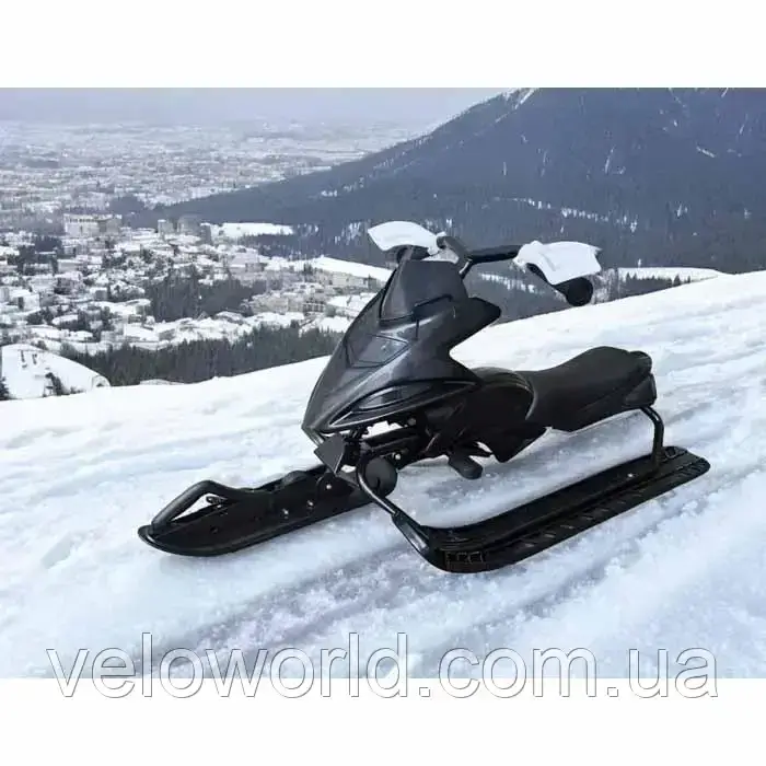 Дитячий снігокат Snow racer кермо, ножне гальмо, амортизатор, м'яке сидіння
