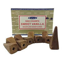 Конуси рідкий дим Солодка Ваніль Satya Backflow Dhoop Cone 10 конусів