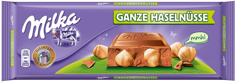 Шоколад молочний Milka Ganze Haselnusse, 300 г