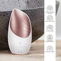 Електронна звукова термощітка для очищення обличчя Geske Sonic Thermo Facial Brush 6в1 (Starlight), фото 4