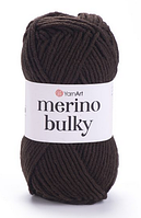 Пряжа Merino bulky-116 темно-коричневий