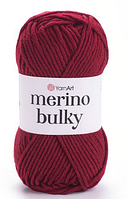 Пряжа Merino bulky-3024 темно-червоний