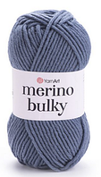 Пряжа Merino bulky-3088 сірий з синім відливом