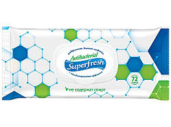 Вологі серветки універсальні Superfresh "Антибактеріальні" з клапаном 72шт