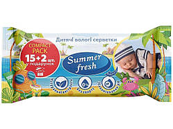 Вологі серветки дитячі Summer Fresh, 17 шт