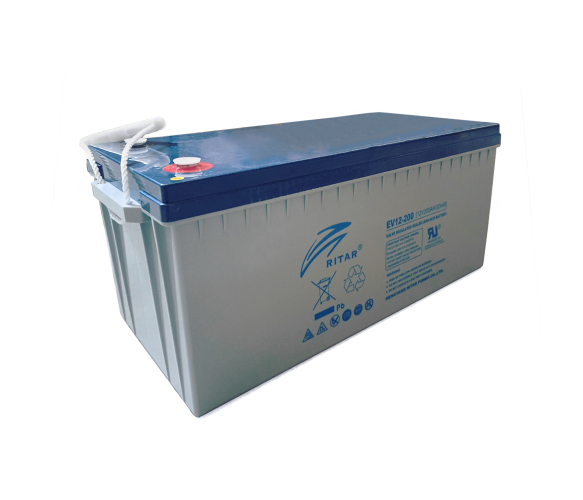 Акумулятор Тяговий 12V 200Ah AGM RITAR Акумуляторна батарея (522 х 240 х 219(224) , M8