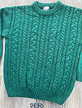 В'язаний  жіночий светр зелений Л, фото 2