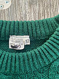 В'язаний  жіночий светр зелений Л, фото 3