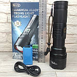 Ліхтар ручний 503  TG, 3 акум. 18650, power bank, індикація заряду, Type-C, zoom, фото 7