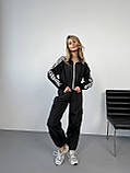 Жіночий спортивний костюм із плащової тканини з брюками карго, фото 4