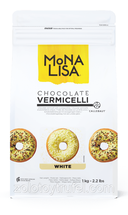 Шоколад білий 27 % Вермішель, Mona Lisa, фото 1