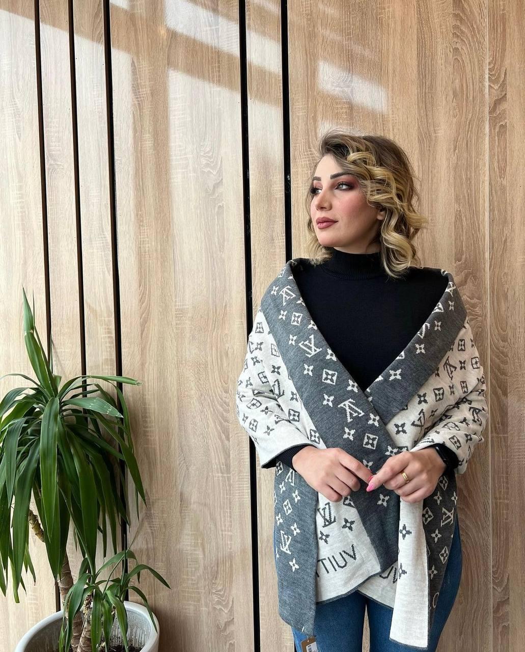 ПАЛАНТИН ШАРФ, ХУСТКА LOUIS VUITTON ЛУЇ ВІТОН сіро- молочний, фото 1